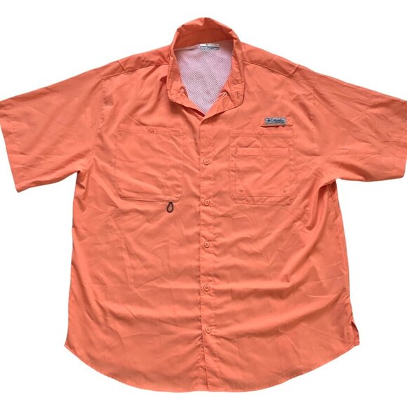 columbia sportswear Other - Columbia Sportswear PFG Button Performance Fishing Gear Shirt Orange Mens XL